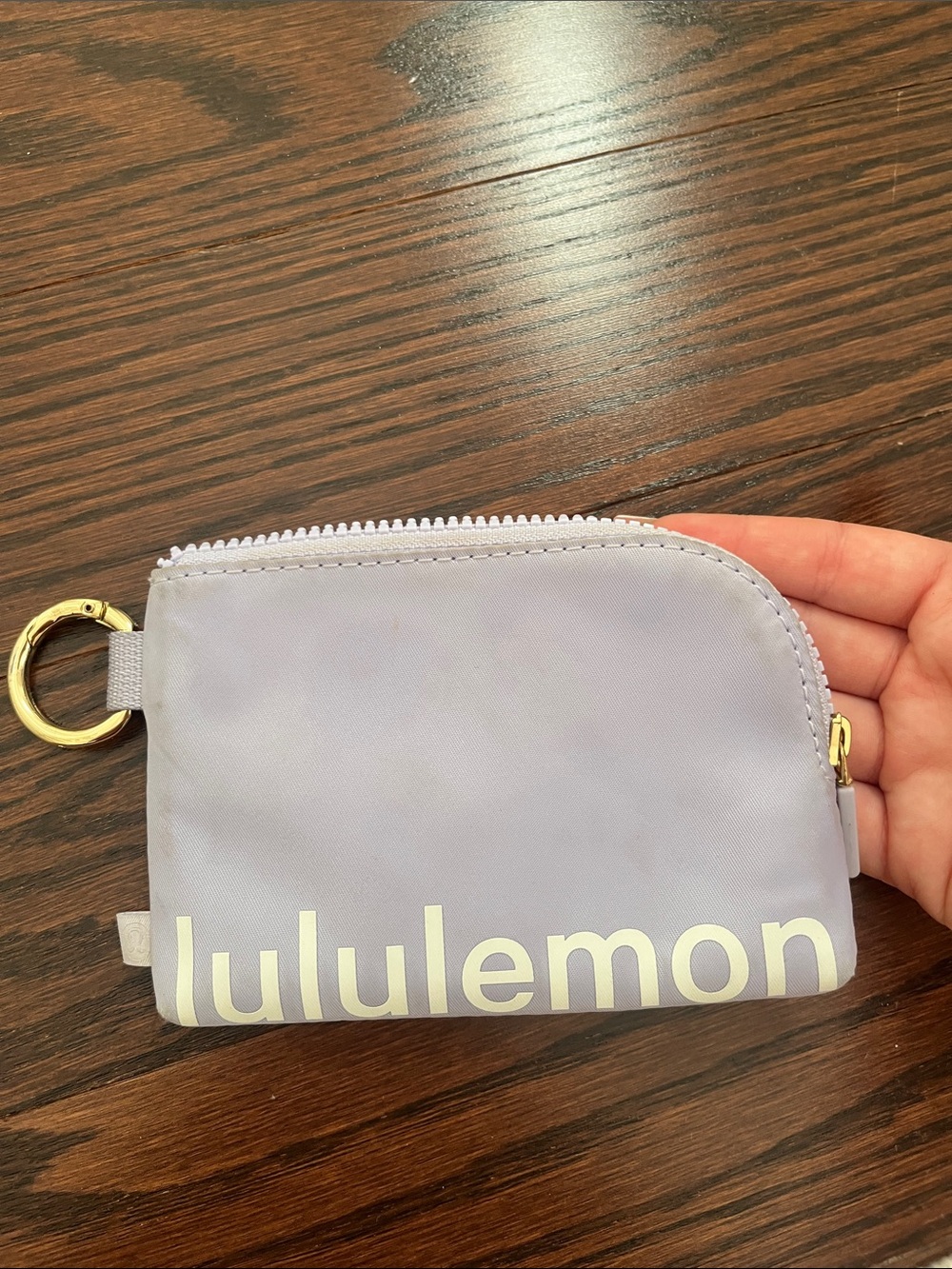 lululemon athletica Lavender Zip Key Pouch with Gold Ring